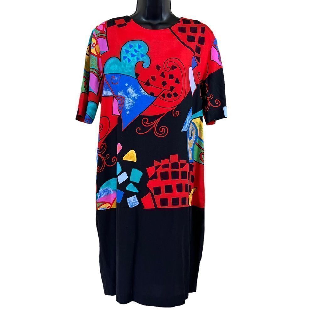 Vintage Retro 80's Just In Thyme LTD Abstract Print Dress